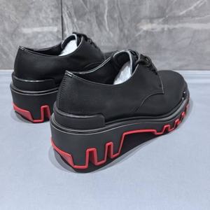 Zapatos Derby de Plataforma Modernos, de Cuero Vacuno Mate de Grano Completo, con Suela Roja, Estilo Gótico Punk, para Hombre - Product Image 2