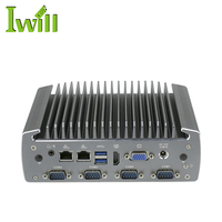 Nuevo PC Industrial Integrado Sin Ventilador Core I3 6100U con VGA HD 6COM 6USB 2LAN Mini PC en Caja para Comercio Industrial