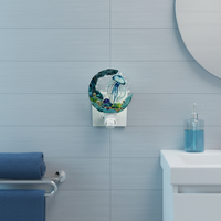 Lampe murale GL-SM Jellyfish Underwater World en acrylique, à brancher, à incandescence, blanc froid, économe en énergie, avec interrupteur, design contemporain