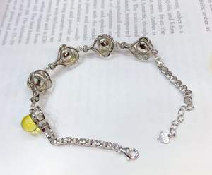 Pulsera de Cadena con Cuentas Triples de Ámbar Azul Mexicano Natural, Plata de Ley 925, Ajustable, Joyería para Mujer - Product Image 2