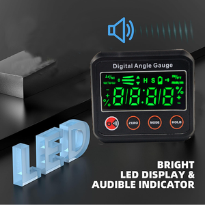 Nivel digital LED IP42 tipo torpedo, medidor <span class=keywords><strong>de</strong></span> ángulo electrónico magnético, caja <span class=keywords><strong>de</strong></span> nivel <span class=keywords><strong>de</strong></span> burbuja, inclinómetro digital, herramienta <span class=keywords><strong>de</strong></span> medición <span class=keywords><strong>de</strong></span> ángulos - Product Image 6