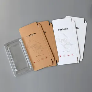 Kotak paket casing ponsel kustom ramah lingkungan ritel kotak kertas Kraft kemasan untuk casing Iphone