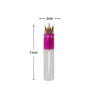 Tube à gloss transparent rond vide de luxe, nouveau design, avec bouchon à vis, vente en gros, tube à gloss en plastique vide en gros