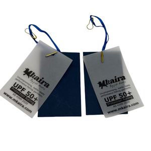 Aangepaste Blauwe Kaart Hangtags Logo Reliëf Matte Afwerking Calquing Papier Pinnen Nylon Koord Voor Kleding Schoenen Anti-Namaak In-Mal - Product Image 2