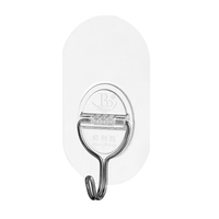 Lot de 20 paires de crochets auto-adhésifs solides et doubles faces pour le nettoyage des bijoux de cuisine, le rangement translucide des pots de salle de bain