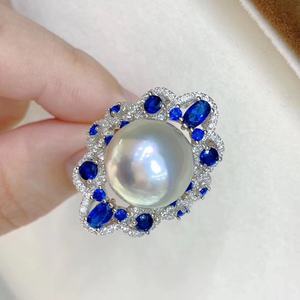 แหวนมุกแท้สีขาว ขนาด 13-14 มม. แบบไมโครเพฟ ไร้ตำหนิ ดีไซน์หลากหลาย สินค้าใหม่ประจำฤดูใบไม้ผลิ-ฤดูร้อน แถมฟรีแหวนแฟชั่น - Product Image 5