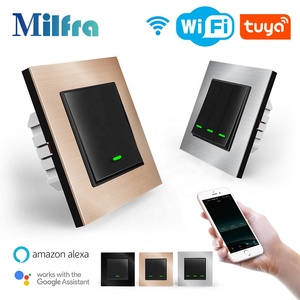 สวิตช์ไฟติดผนังอัจฉริยะ,สวิตช์ไฟอัจฉริยะ Wifi ติดผนังสมาร์ทโฮมพร้อมสีดำและสีเหลืองและแกรี่เฟรมสวิตช์ไฟติดผนังอัจฉริยะ - Product Image 5