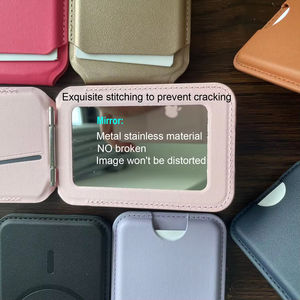 Mirror Slim Leather for Apple Folding N52 Magnetic Credit Card Holder Wallet Custom Tripod Stand Metal with Grip for Girls - Product Image 2
