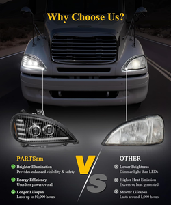 1PCS HUAFUXING Phare avant LED complet de remplacement, noir, OEM, pour camions américains Columbia Semi Trucks 1996-2017 - Product Image 4