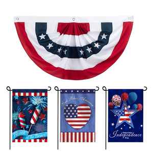 Entrega rápida 1.5x3FT Día DE LA Independencia Americana EE. UU. Medio plisado Fan Bunting Banderas decorativas para decoración interior y exterior - Product Image 2