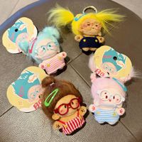 Zhuoyou Crazy Baby Petite poupée en peluche, mignonne et originale, avec cheveux bouclés, porte-clés, pendentif de sac unisexe distinctif, rembourrée en coton PP, 11-30CM, pour fête