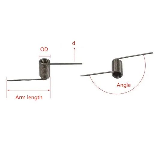 Spring steel torsion springs 90/180-degree