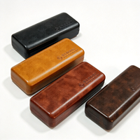 Étui à lunettes élégant en daim avec logo personnalisé et logo en feuille d'or, pochette souple et portable pour magasins d'optique