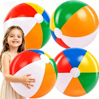 Grand ballon de plage gonflable en plastique 6 couleurs pour activités aquatiques estivales en extérieur, jouet de piscine pour jeunes, idéal comme cadeau