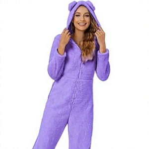 Pijama Enterizo de Mujer Acogedor y Casual de Punto Peludo con Capucha y Manga Larga, Ecológico, Cálido para Invierno, Ropa de Dormir y de Estar por Casa | - Product Image 1