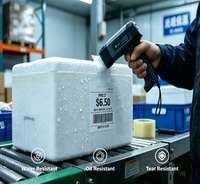 Étiquettes thermiques directes trois-proofes 60x40mm pour l'emballage des aliments frais en chaîne du froid, 800 étiquettes/rouleau