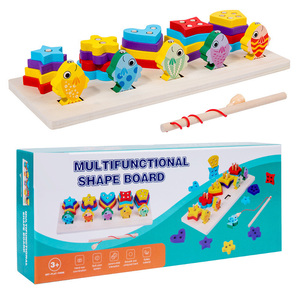 Comniki naturale privo di sostanze chimiche in legno di pino blocchi di legno giocattolo brillano angolo di legno blocco geometrico torre di legno blocco - Product Image 1