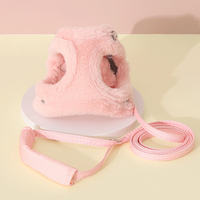 Gilet épais en poils de lapin simulés, harnais de luxe sans traction pour laisse et harnais pour petit chien