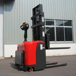 1t 1.5t 2tfull Electric Pallet Jack Stacker Warehouse Fork Lift With Lifting Height 1600mm Standing Type Pallet Stacker