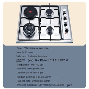 Morden เตาแก๊สจุดระเบิดอิเล็กทรอนิกส์5หัวเตาหม้อสแตนเลสเตาแก๊สแก้วนิรภัย - Product Image 4