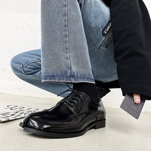 2026 Fashion High-end Aesthetic Men Lace-up Leather <b>Shoes</b> Premium Horseshoe <b>Toe</b> Tabi <b>Split</b> <b>Toe</b> Trendy Stylish Leather Footwear - Product Image 1