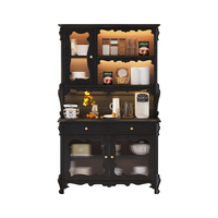 Nouveau Design Vintage Noir ou Crème Moderne Lumière Aestetich Bali Cuisine Buffet En Bois Verre Wohnzimmer Buffets
