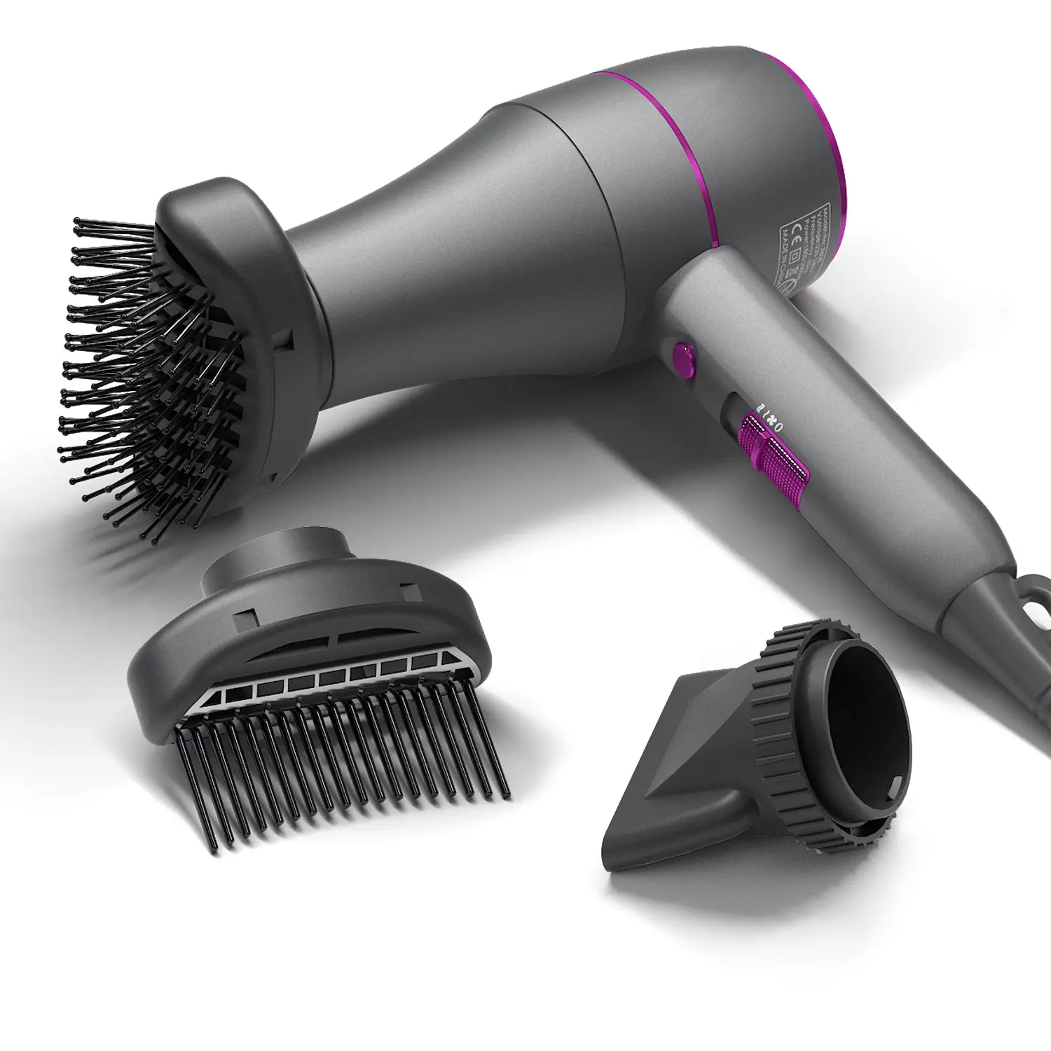 2024 New 3 In 1 Hair Dryer Strong Power Wind Electric Hair Dryer Brush Negative Ions Blow Dryer