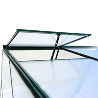 Serre de jardin extérieure en aluminium robuste, en polycarbonate vert traité thermiquement, facile à assembler