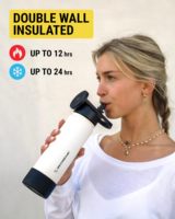 Bouteille d'eau en acier inoxydable MagicMount avec support de téléphone MagSafe, gourde isolée avec support magnétique pour téléphone pour la salle de sport