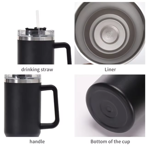 Rugged 40oz Stainless Steel Travel Mug <b>with</b> Handle Double Wall Vacuum Insulated BPA Free Adventure Cup for Hot Cold Beverages Ou - Product Image 6