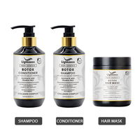 Vente en gros de kits de soins capillaires de luxe avec shampoing et après-shampoing au Botox pour renforcer l'hydratation et le lissage