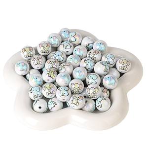 16mm <b>Acrylic</b> Mixed Color Double-Sided Printed Small Elephant Straight-Hole <b>Bead</b> DIY Handmade Beading Accessory Component - Product Image 6