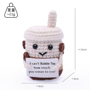 Nuevo Pastel de Cumpleaños Hecho a Mano con Ganchillo, Tarjeta de Energía Positiva, Postre, Té con Leche de Perlas, Muñeca de Ganchillo Decorativa, Regalo de Navidad - Product Image 5