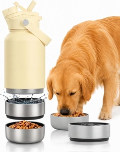 3 in 1 Insulated Stainless Steel Pet Feeder Outdoor <b>Travel</b> Portable Water Bottle for Dogs - Product Image 1