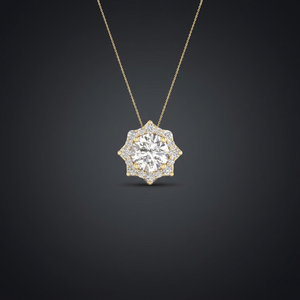 Colgante de Círculo Abierto de Doble Hilera con Diamantes Cultivados en Laboratorio con Certificación IGI, Corte Redondo, en Oro de 10K, 14K, 18K, Plata 925, 935, Joyería Fina - Product Image 1