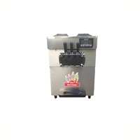 Nouvelle machine à crème glacée molle commerciale compacte, à faible bruit et facile à utiliser, pour poudre de crème glacée au chocolat, yaourt et lait, trois saveurs.
