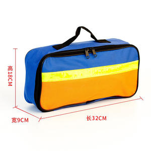 Kit de herramientas de emergencia para coche, 32x18x9Cm, juego de primeros auxilios de tela Oxford, Kit de rescate portátil para exteriores, 9 piezas, azul, naranja, amarillo - Product Image 1