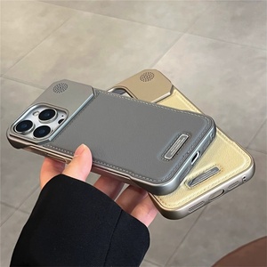 Funda Magnética de Cuero PU sin Marco para iPhone 17 13 14 15 16 Pro Max con Botón Táctil para Cámara y Cubierta Trasera Protectora - Product Image 6