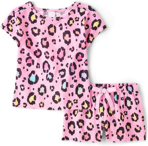 Ensemble <span class=keywords><strong>de</strong></span> pyjama 2 pièces 2025 Summer New Girls Short Sleeve Homewear Set Customized Kids Girls Carton Sleepwear Pajamas Sets - Product Image 4