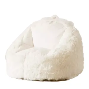 Крытая гостиная стулья мебель плюшевая большая сумка из искусственного меха фасоли белая меховая сумка лежак мешок для дивана