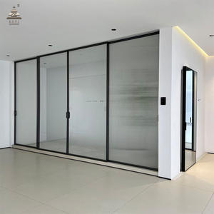 Porte coulissante en aluminium ZEYI avec commande <span class=keywords><strong>solaire</strong></span> automatique, porte intérieure en verre coulissante, portes invisibles à faible visibilité - Product Image 6