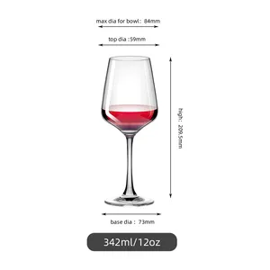 Pietra isola Logo personalizzato 12oz Set di bicchieri di vino da sposa calice trasparente bicchieri di cristallo senza piombo