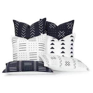 Fodere per <span class=keywords><strong>cuscini</strong></span> stampate geometriche Boho in bianco e nero di vendita calda per la decorazione domestica - Product Image 4