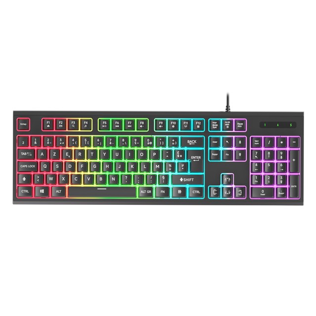 Custom Logo AZERTY French Layout RGB Keyboard Ergonomic Led Backlit Usb Metal Wired Keyboard Clavier Gaming