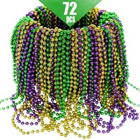 Collier Couronne de Carnaval Transfrontalier pour le Festival et les Fêtes de la Nouvelle-Orléans, Perles en Plastique/Résine Électroplaquées