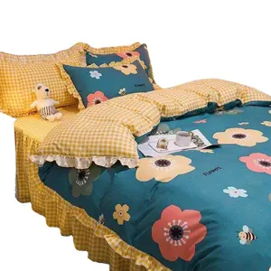 Four-Piece Set Of Fashionable Design Children's Cartoon Bedding Pure Cotton Bed Sheet