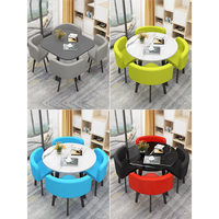 Ensemble de table et 4 chaises GEDO au design moderne et élégant en MDF carré, tables et chaises de restaurant