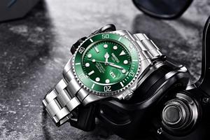 นาฬิกากลไกอัตโนมัติสำหรับผู้ชายกันน้ำโครโนกราฟนักบินนาฬิกาข้อมือควอตซ์อัลลอย - Product Image 5