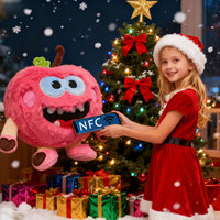 Jouet en peluche CE fabricant personnalisé noël rouge mal pomme coeur aimant APP WIFI contrôlé NFC peluche poupée cadeau de noël