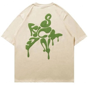 Camiseta de Verano para Hombre con Logotipo Personalizado, 100% Algodón, Estampado PUFF, Ecológica, de Secado Rápido, Estilo Graffiti, Talla Grande, Manga Corta - Product Image 4